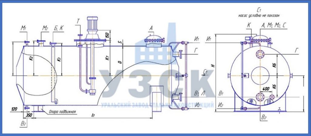 Чертеж емкости ГКК в Волгограде